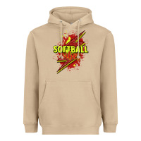 Mushroom Softball vibes lightning bolt Heavyweight Hoodie - HowdyJamesFarm
