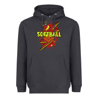 Smoke Softball vibes lightning bolt Heavyweight Hoodie - HowdyJamesFarm