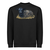 Black Black Angus Calf Illustrations Heavyweight Sweatshirt - LillyAllenDesigns