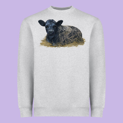 Black Angus Calf Illustrations Heavyweight Sweatshirt Designed By Lillyallendesigns