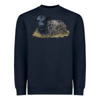 Navy Black Angus Calf Illustrations Heavyweight Sweatshirt - LillyAllenDesigns