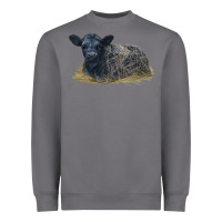 Storm Black Angus Calf Illustrations Heavyweight Sweatshirt - LillyAllenDesigns
