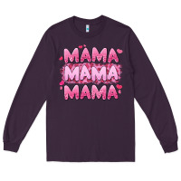 Plum mama mama mama valentine's day Long Sleeve Tee - LillyAllenDesigns