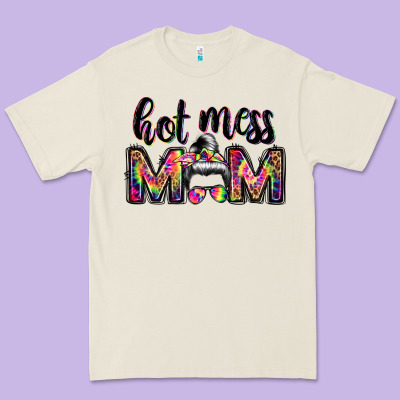 Hot Mess Mom Messy Bun Premium Tee Designed By Jahusdesignshop