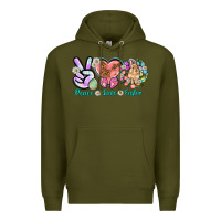 Army Green Peace love Easter Day Premium Hoodie - HowdyJamesFarm