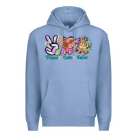 Colony Blue Peace love Easter Day Premium Hoodie - HowdyJamesFarm