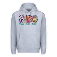 Heather Grey Peace love Easter Day Premium Hoodie - HowdyJamesFarm