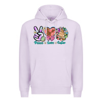 Lilac Peace love Easter Day Premium Hoodie - HowdyJamesFarm