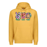 Mustard Peace love Easter Day Premium Hoodie - HowdyJamesFarm