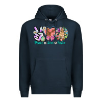 Navy Peace love Easter Day Premium Hoodie - HowdyJamesFarm