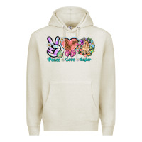 Oatmeal Heather Peace love Easter Day Premium Hoodie - HowdyJamesFarm