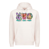 Pale Pink Peace love Easter Day Premium Hoodie - HowdyJamesFarm