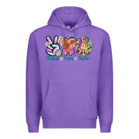 Purple Peace love Easter Day Premium Hoodie - HowdyJamesFarm
