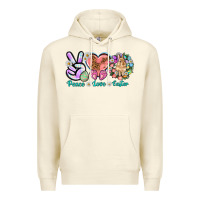 Sandshell Peace love Easter Day Premium Hoodie - HowdyJamesFarm