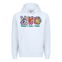 White Peace love Easter Day Premium Hoodie - HowdyJamesFarm