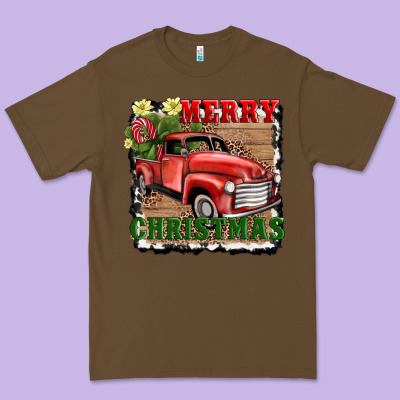 Merry Christmas With Truck Premium Tee Designed By Adodesignshop