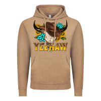 Vintage Coffee yeehaw bull skull Vintage Hoodie - NancyCooperArtShop