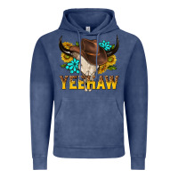 Vintage Denim yeehaw bull skull Vintage Hoodie - NancyCooperArtShop