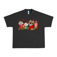 Pigment Black christmas sloth coffee cups Urban Heavy Tee - MaliasSmallBusiness