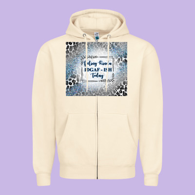 Feeling Kinda Idgaf Ish Today With Leopard And Gli Zipper Hoodie Designed By Tumblerdesignbyshophia