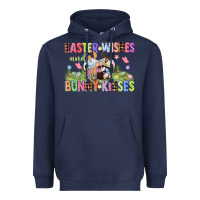 Navy Easter wishes and bunny kisses Easter gnomies  Eas Heavyweight Hoodie - CowGirlArtShop