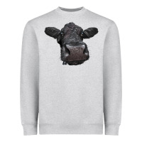 Heather Grey Black Angus Heifer Heavyweight Sweatshirt - LillyAllenDesigns