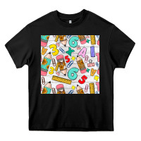 Black back to school seamless pattern Heavy Core Tee - BundleAndBundleShop