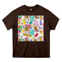 Chocolate Brown back to school seamless pattern Heavy Core Tee - BundleAndBundleShop