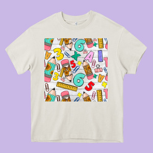 Back To School Seamless Pattern Heavy Core Tee Designed By Bundleandbundleshop