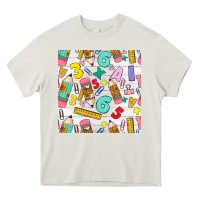 Cream back to school seamless pattern Heavy Core Tee - BundleAndBundleShop