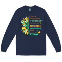 Navy they whispered to her you cant withstand the storm Long Sleeve Tee - LillyAllenDesigns