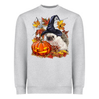Heather Grey Halloween Hedgehog Heavyweight Sweatshirt - LillyAllenDesigns
