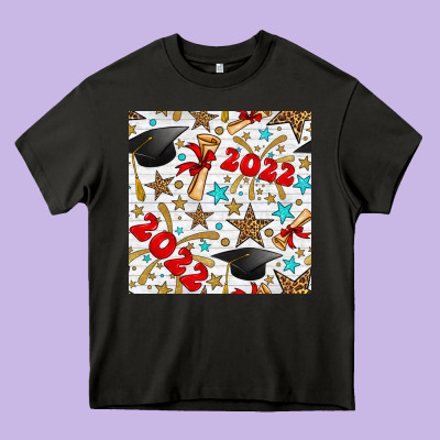 Graduation 2022 Seamless Pattern Heavy Core Tee Designed By Bundleandbundleshop