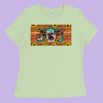 Joy License Plate Ladies Tee Designed By Artiststas