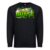 Black Lucky Nurse St. Patrick's Day Premium Sweatshirt - HowdyJamesFarm
