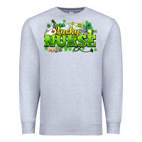 Heather Grey Lucky Nurse St. Patrick's Day Premium Sweatshirt - HowdyJamesFarm