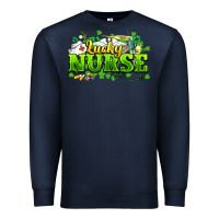 Navy Lucky Nurse St. Patrick's Day Premium Sweatshirt - HowdyJamesFarm