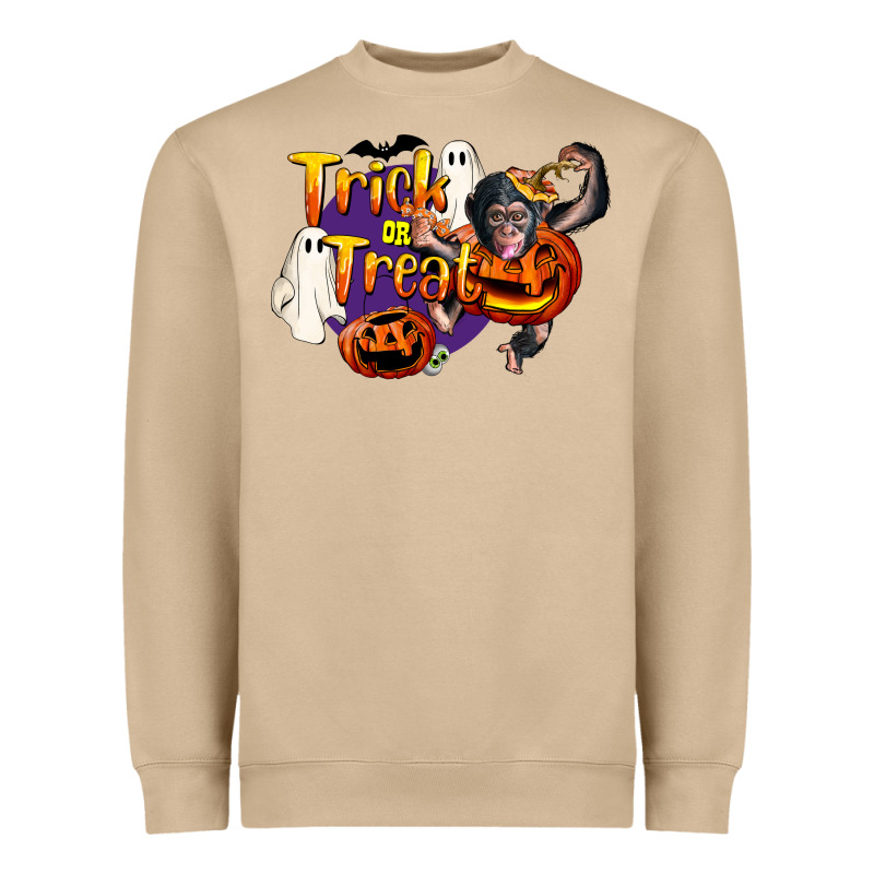 Trick Or Treat Chimpanzee Heavyweight Sweatshirt by LillyAllenDesigns | Teevron