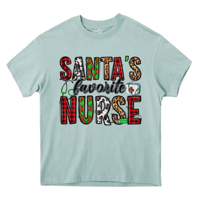 Santa's Favorite Nurse Heavy Core Tee by Jasminsmagicworld | Teevron