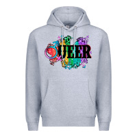 Heather Grey Queer Premium Hoodie - CowGirlArtShop