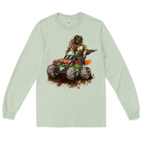 Matcha monster truck and t rex dinosaur Long Sleeve Tee - LillyAllenDesigns