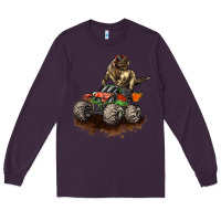 Plum monster truck and t rex dinosaur Long Sleeve Tee - LillyAllenDesigns
