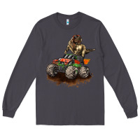 Smoke monster truck and t rex dinosaur Long Sleeve Tee - LillyAllenDesigns
