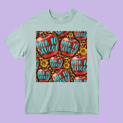 Back To School With Apple Seamless Pattern Heavy Core Tee Designed By Bundleandbundleshop