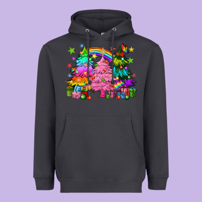 Pride Christmas Trees Heavyweight Hoodie Designed By Howdyjamesfarm