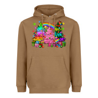 Toasted Coconut pride christmas trees Heavyweight Hoodie - HowdyJamesFarm