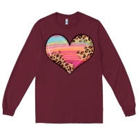 Burgundy valentine s day colorful heart Long Sleeve Tee - LillyAllenDesigns