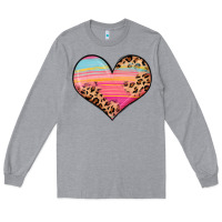 Heather Grey valentine s day colorful heart Long Sleeve Tee - LillyAllenDesigns