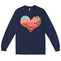 Navy valentine s day colorful heart Long Sleeve Tee - LillyAllenDesigns