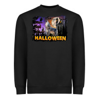 Black Halloween Wolf Heavyweight Sweatshirt - LillyAllenDesigns
